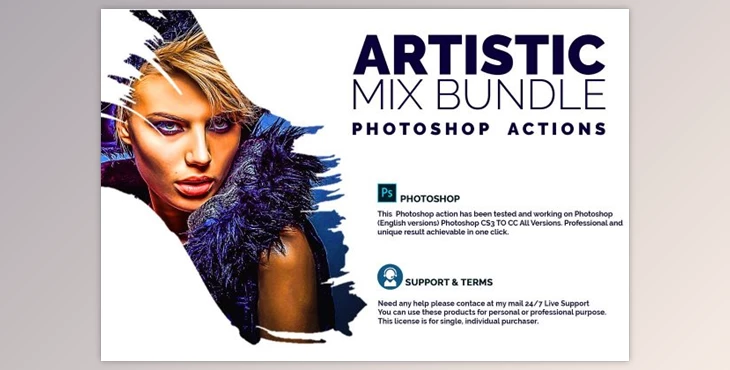 Download Artistic Mix Bundle Photoshop Action - CreativeMarket 4551077