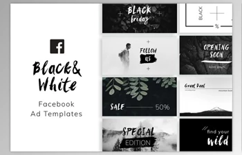 Download Black & White Facebook Ad Templates (PSD, ai)