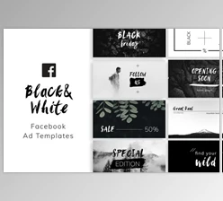 Download Black & White Facebook Ad Templates (PSD, ai)