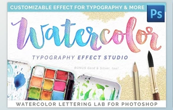 Download Watercolor Lettering Studio Pro (<span class='badge badge-warning'>JPG</span>, PSD, ATN)