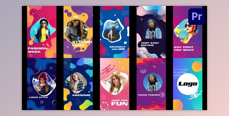 Download Colorful Liquid Stories Slideshow | Premiere Pro MOGRT (Videohive 34522119)