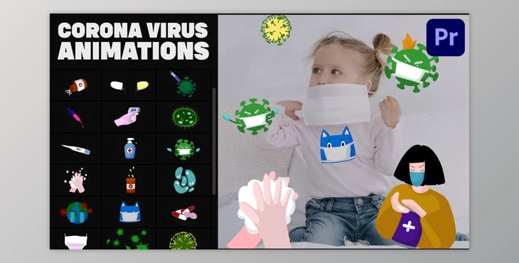 Download Corona Virus Hand-Drawn Animations for Premiere Pro MOGRT (Videohive 34684032)