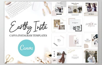 Download <span class='badge badge-warning'>Canva</span> Instagram Templates Earthy (PSD)