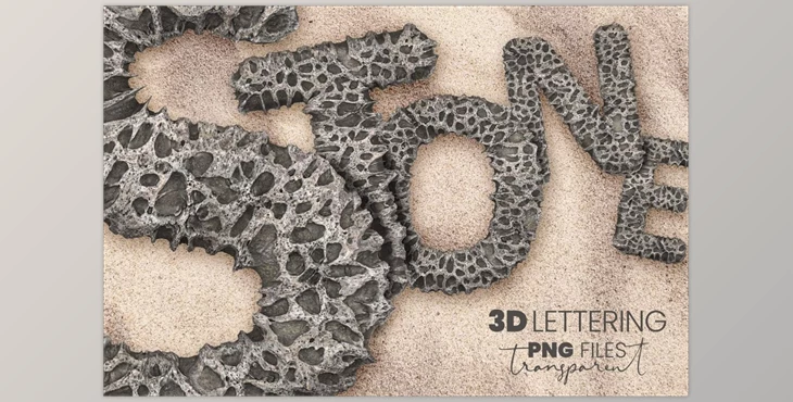 Download Porous Stone 3D Letters