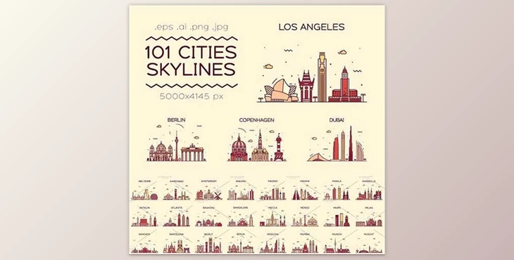 Download Big Collection of Cities Skylines CreativeMarket-1928127 (PNG, JPG, EPS)