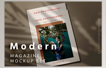 Download Modern <span class='badge badge-warning'>Magazine</span> Mockup Set