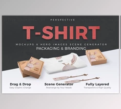 Download T-shirt Packages Perspective View (PSD, PDF)