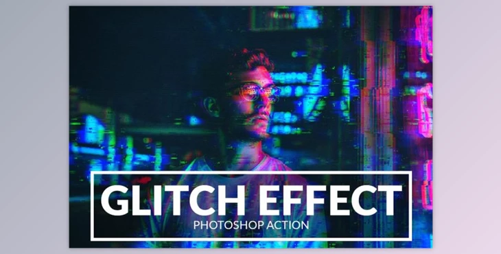 Download Glitch Effect Photoshop Action CreativeMarket 2273479