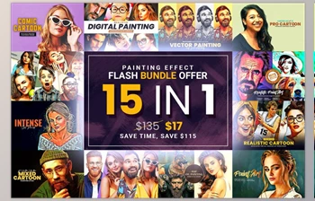 Download BUNDLE! 15 in 1 Oil Painting <span class='badge badge-warning'>Effect</span> CreativeMarket-6631435 (ATN)