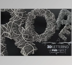 Download Grey Rope Pile 3D Letters (PNG)