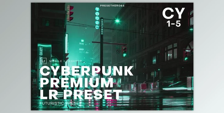 Download Cyberpunk Futuristic Lightroom (DNG, LRTEMPLATE, PDF)