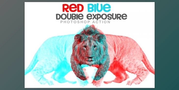 Download Red blue Double exposure Action