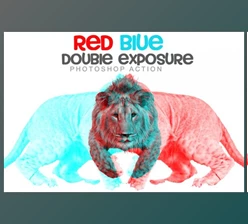 Download Red blue Double exposure Action