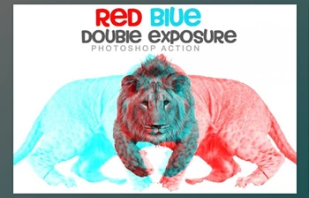 Download Red <span class='badge badge-warning'>blue</span> Double exposure Action