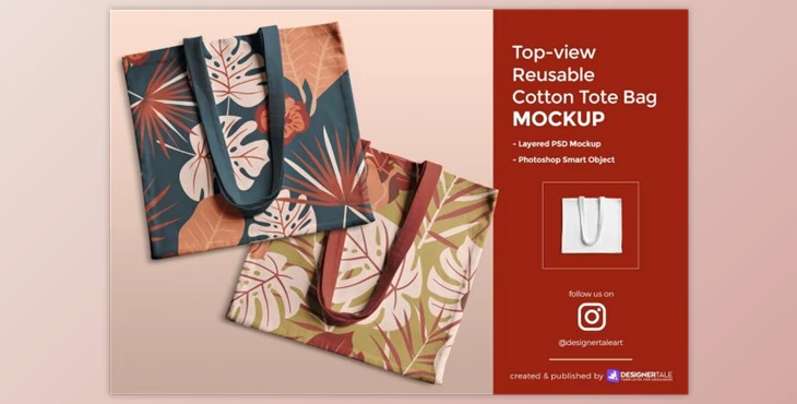 Download Reusable Cotton Tote Bag Mockup (PSD)