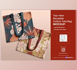 Download Reusable Cotton Tote Bag Mockup (PSD)