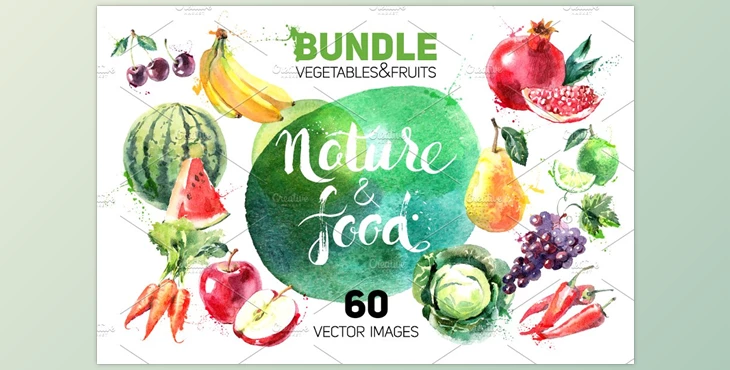 Download Watercolor Vector Bundle CreativeMarket-1201513 (EPS, JPG)
