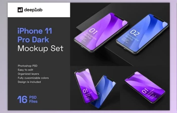 Download Dark <span class='badge badge-warning'>iPhone</span> 11 Pro Dark Mockup CreativeMarket 5212746