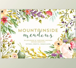 Download Mountainside Meadows Wildflowers CreativeMarket-1286565 (PNG, JPG, PSD, PDF)