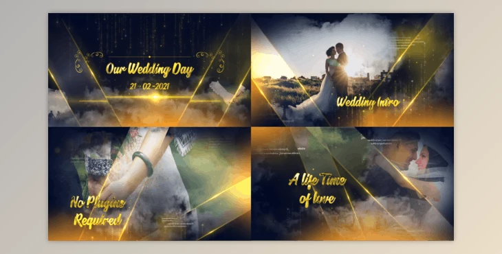 Download Golden Elegant Wedding Slide (Videohive 28417557) - AE Project