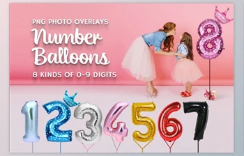 Download 80 Number Balloons Photo Overlays CreativeMarket-5224487 (<span class='badge badge-warning'>PNG</span>, <span class='badge badge-warning'>PDF</span>, ATN)