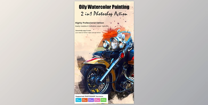 Download Oily Watercolor Painting Action – GraphicRiver 33758700 (ABR, PAT, ATN)