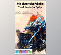 Download Oily Watercolor Painting Action – GraphicRiver 33758700 (ABR, PAT, ATN)