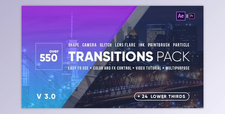 Download Videohive Transitions V3 21861548 - AE Project