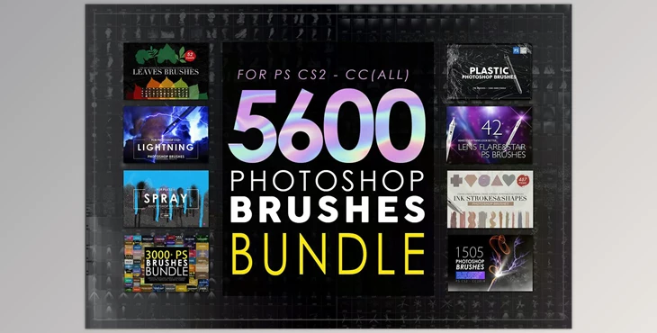 Download CreativeMarket – 5600 Photoshop Brushes Mega Bundle 5825386