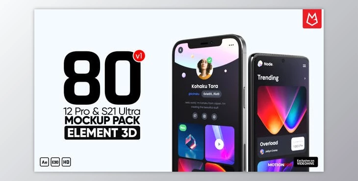 Download Phone Mockup Pack – Phone 12 & S21 Ultra | v1 (Videohive 33698145) - AE Project