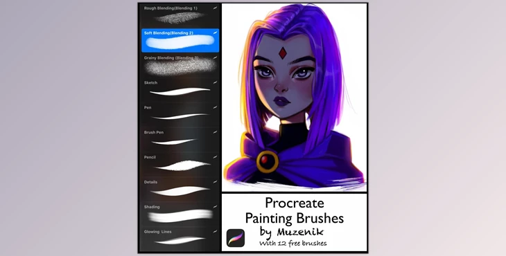 Download Gumroad – Procreate Painting Brushes- Set of 10(Includes 12 Free Stamp Brushes) By MuzenikArt