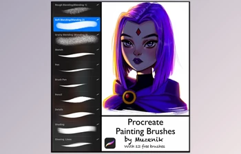Download Gumroad – Procreate Painting Brushes- Set of 10 (Includes 12 Free <span class='badge badge-warning'>Stamp</span> Brushes) By MuzenikArt