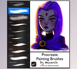 Download Gumroad – Procreate Painting Brushes- Set of 10 (Includes 12 Free Stamp Brushes) By MuzenikArt