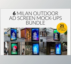 Download Milan Outdoor Ad Screen MockUps Set Creativemarket - 5471499