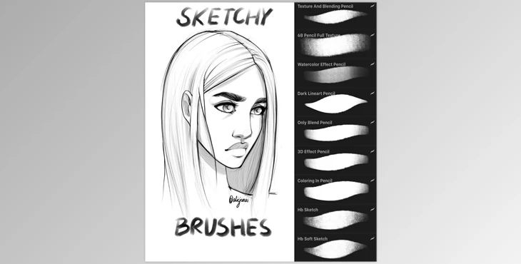 Download Gumrod – Sketchy Procreate Brush Set