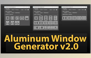 Download Gumroad – Aluminum Window <span class='badge badge-warning'>Generator</span> v2.0 for 3ds Max