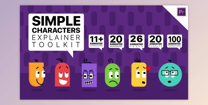 Download Videohive Simple Characters Explainer Toolkit Essential Graphics Mogrts 26277134