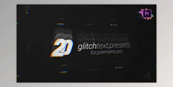 Download 20 Glitch Text Presets Pack For Premiere Pro MOGRT (Videohive 26974957)