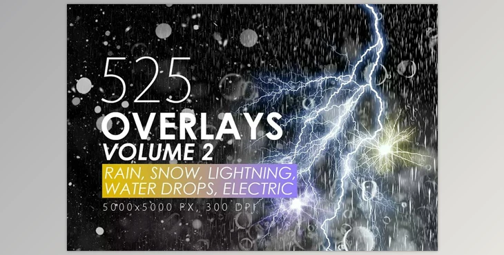 Download 525 Rain, Snow, Lightning Overlays CreativeMarket 2341676