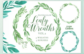 Download Watercolor Leaves Clipart <span class='badge badge-warning'>BIG</span> BUNDLE CreativeMarket 1143382