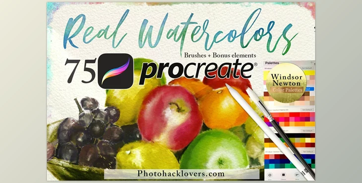 Download 75 Procreate Watercolor Brush Bundle CreativeMarket 4313003