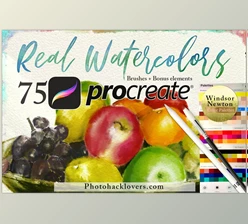 Download 75 Procreate Watercolor Brush Bundle CreativeMarket 4313003
