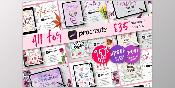 Download All for Procreate – Brush Bundle CreativeMarket 4505239