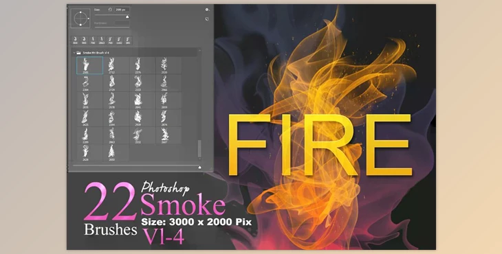 Download Fire and Smoke Photoshop Brushes CreativeMarket 3680876