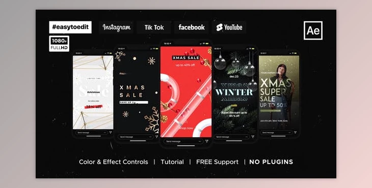 Download Christmas Instagram Stories (VideoHive 35136142) - AE Project
