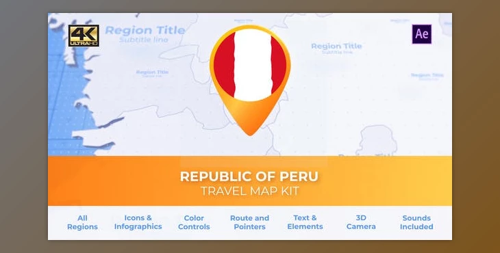 Download Peru Map - Republic of Peru Travel Map (VideoHive 33930641) - AE Project