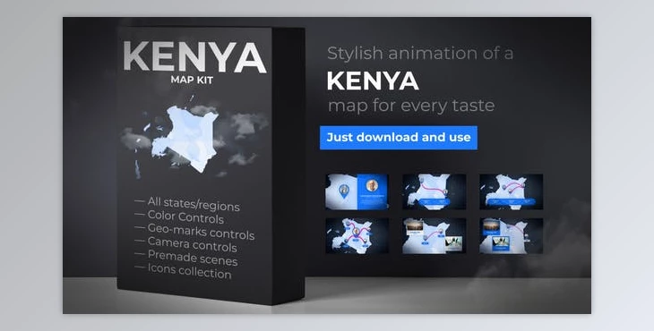 Download Kenya Map - Republic of Kenya Map Kit (VideoHive 35136190) - AE Project