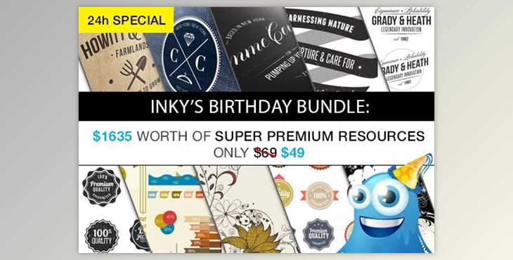 Download InkyDeals – Inkys Birthday Bundle with $1635 worth of Super Premium Resources