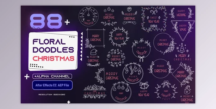 Download Floral Doodles Pack – Christmas (Videohive 35321836) - AE Project