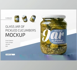 Download Jar of Pickled Cucumbers Mockup Set CreativeMarket – 4700815